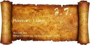 Havran Timur névjegykártya